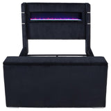 Tisdall Queen Flame Visualizer Wingback TV Bed Black | Queen | Black | 315868BLKQ
