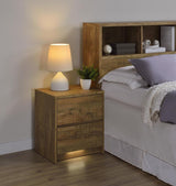 Westpark 2-drawer Nightstand LED Lights and USB Mango | Brown | Mango | 315902