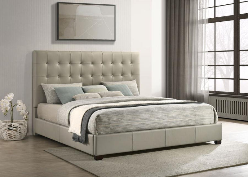 Medley Genuine Leather Platform Bed Black