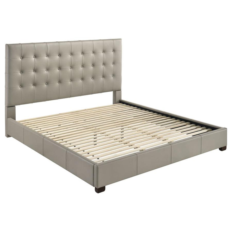 Medley Genuine Leather Platform Bed Black