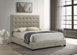 Medley Genuine Leather Queen Panel Platform Bed Tan | King | Brown | Tan | 315911TANQ