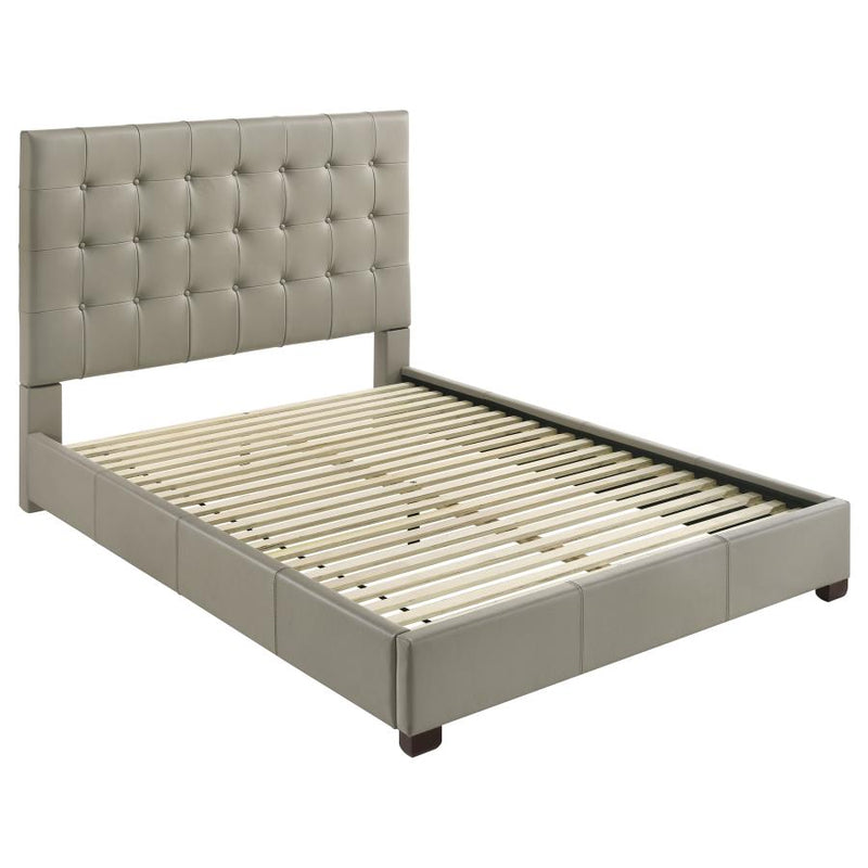 Medley Genuine Leather Panel Platform Bed Black