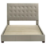 Medley Genuine Leather Queen Panel Platform Bed Tan | King | Beige | Tan | 315911TANQ