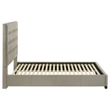 Medley Genuine Leather Queen Panel Platform Bed Tan | King | Beige | Tan | 315911TANQ