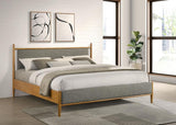 Mason 46-inch Eastern King Panel Platform Bed Light Brown | Eastern King | Brown | Light Brown | 315914KE
