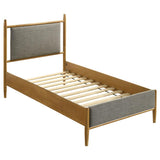 Mason 46-inch Twin Panel Platform Bed Grey and Light Brown | Twin | Brown | Light Brown | 315914T
