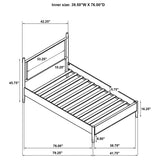 Mason 46-inch Twin Panel Platform Bed Grey and Light Brown | Twin | Brown | Light Brown | 315914T