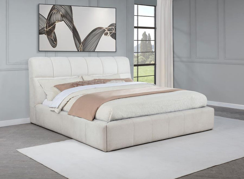 Nollet 48-inch Upholstered Platform Bed Cream