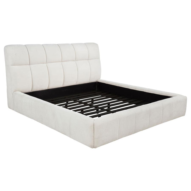 Nollet 48-inch Upholstered Platform Bed Cream