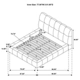 Nollet 48-inch Upholstered Eastern King Platform Bed Grey | Eastern King | Grey | 315917GRYKE