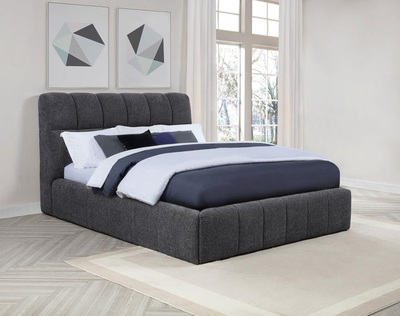 Nollet 48-inch Upholstered Panel Platform Bed Cream