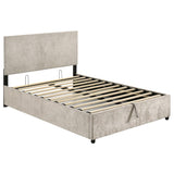 Reeves Upholstered Full Lift-Top Storage Platform Bed Beige | Beige | 315918BGEF