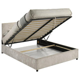 Reeves Upholstered Queen Lift-Top Storage Platform Bed Beige | Beige | 315918BGEQ