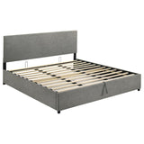 Reeves Upholstered Eastern King Lift-Top Storage Platform Bed Grey | Grey | 315918GRYKE