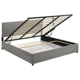Reeves Upholstered Eastern King Lift-Top Storage Platform Bed Grey | Grey | 315918GRYKE