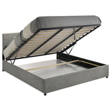 Reeves Upholstered Eastern King Lift-Top Storage Platform Bed Grey | Grey | 315918GRYKE