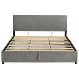 Reeves Upholstered Eastern King Lift-Top Storage Platform Bed Grey | Grey | 315918GRYKE