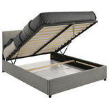 Reeves Upholstered Queen Lift-Top Storage Platform Bed Grey | Grey | 315918GRYQ