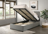 Reeves Upholstered Twin Lift-Top Storage Platform Bed Grey | Twin | Grey | 315918GRYT