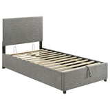 Reeves Upholstered Twin Lift-Top Storage Platform Bed Grey | Twin | Grey | 315918GRYT