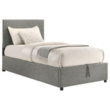 Reeves Upholstered Twin Lift-Top Storage Platform Bed Grey | Twin | Grey | 315918GRYT