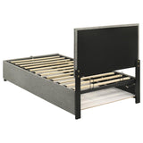 Reeves Upholstered Twin Lift-Top Storage Platform Bed Grey | Twin | Grey | 315918GRYT