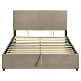 Reeves Upholstered Eastern King Lift-Top Storage Platform Bed Tan | Beige | Tan | 315918TANKE