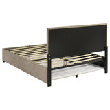 Reeves Upholstered Eastern King Lift-Top Storage Platform Bed Tan | Beige | Tan | 315918TANKE