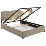 Reeves Upholstered Queen Lift-Top Storage Platform Bed Tan | Beige | Tan | 315918TANQ