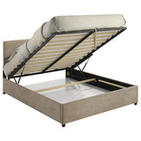 Reeves Upholstered Queen Lift-Top Storage Platform Bed Tan | Beige | Tan | 315918TANQ