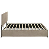 Reeves Upholstered Queen Lift-Top Storage Platform Bed Tan | Beige | Tan | 315918TANQ