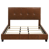 Farrell Eastern King Leatherette Upholstered Panel Bed Brown | Brown | 315923KE