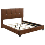 Farrell California King Leatherette Panel Bed Brown | Brown | 315923KW