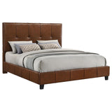 Farrell California King Leatherette Panel Bed Brown | Brown | 315923KW