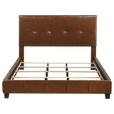 Farrell California King Leatherette Panel Bed Brown | Brown | 315923KW