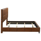 Farrell California King Leatherette Panel Bed Brown | Brown | 315923KW