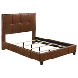 Farrell Queen Leatherette Upholstered Panel Bed Brown | Queen | Brown | 315923Q