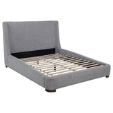 Rennes Upholstered Eastern King Wingback Platform Bed Grey | Grey | 315928KE