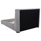 Rennes Upholstered Eastern King Wingback Platform Bed Grey | Grey | 315928KE