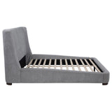 Rennes Upholstered Eastern King Wingback Platform Bed Grey | Grey | 315928KE
