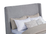 Rennes Upholstered Eastern King Wingback Platform Bed Grey | Grey | 315928KE