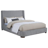 Rennes Upholstered Queen Wingback Platform Bed Grey | Queen | Grey | 315928Q