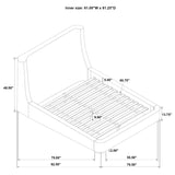 Rennes Upholstered Queen Wingback Platform Bed Grey | Queen | Grey | 315928Q