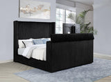 Centergrove Upholstered Eastern King Wingback TV Bed Black | Black | 315945KE