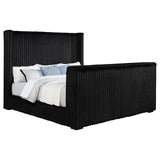 Centergrove Upholstered Eastern King Wingback TV Bed Black | Black | 315945KE