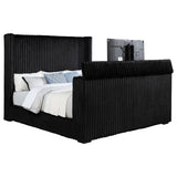 Centergrove Upholstered Eastern King Wingback TV Bed Black | Black | 315945KE