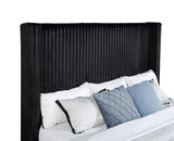 Centergrove Upholstered Eastern King Wingback TV Bed Black | Black | 315945KE