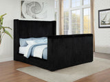 Centergrove Upholstered Wingback TV Bed Black