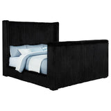 Centergrove Upholstered California King Wingback TV Bed Black | Black | 315945KW