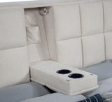 Dreux Upholstered Queen Panel Platform Bed Cream